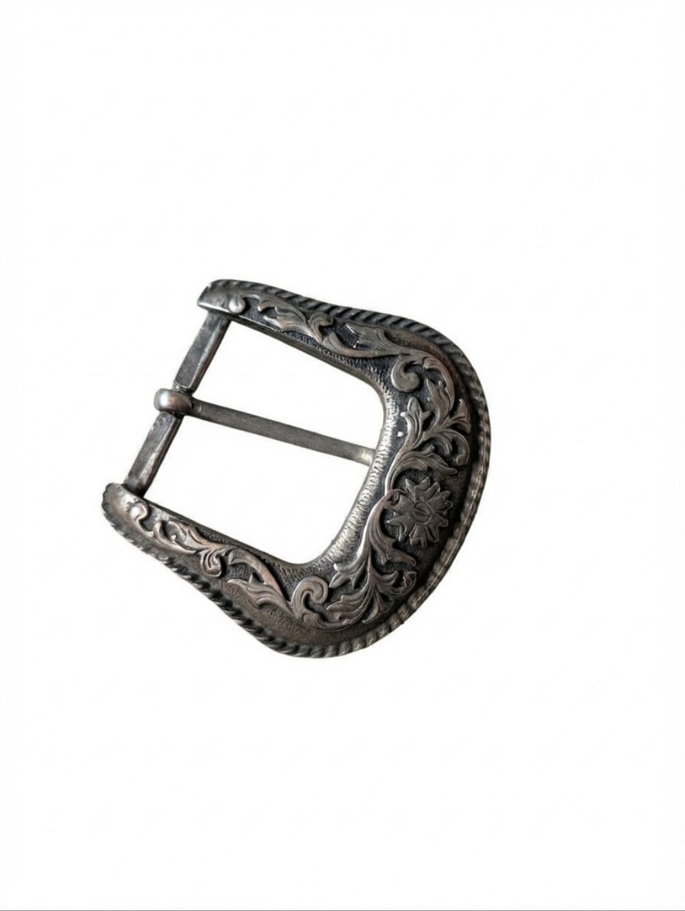 Floral Pewter Belt Buckle
